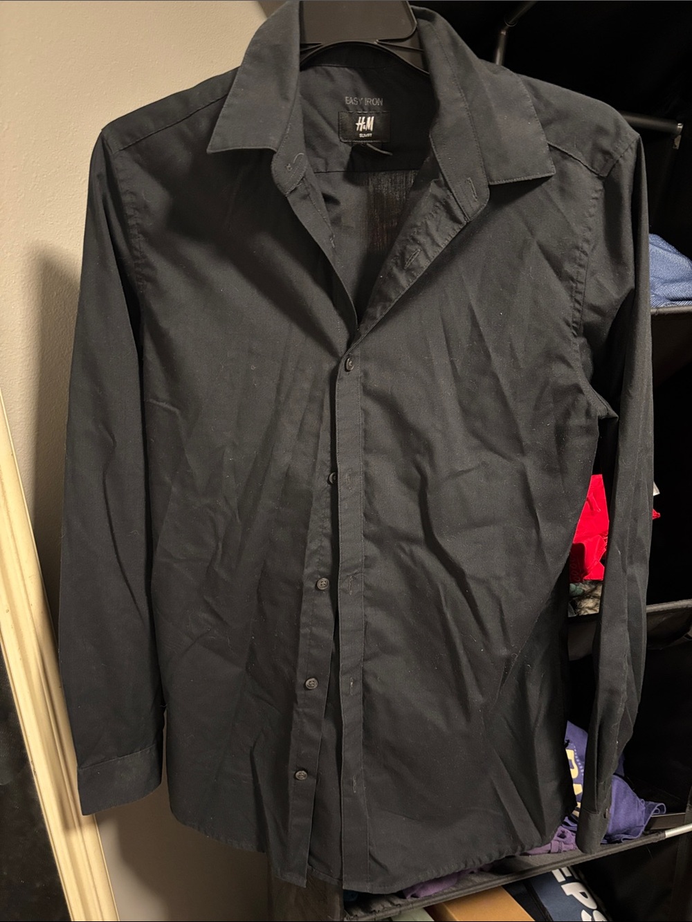 H&M Black Men's Dress Shirt - Button Front Collared